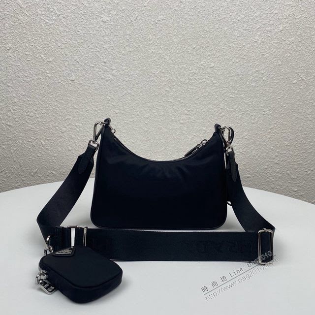 prada女包 普拉達專櫃新款斜挎包 1BH204 Prada新款nylon Hobo手拎包 腋下包  pyd2218